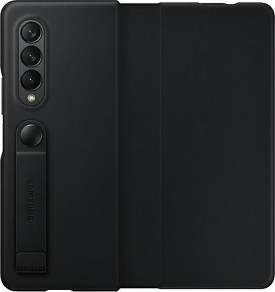 Mbështjellëse lëkure me kapak për Samsung Galaxy Z Fold 3, e zezë