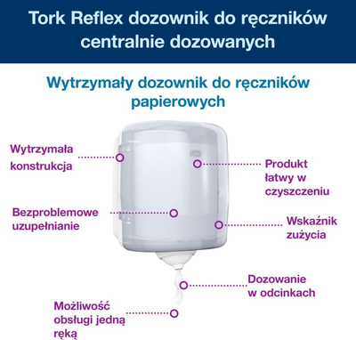 Dispenser letra në rrotull Tork 473190, sistem M4, plastik, i bardhë