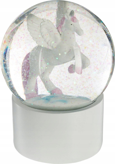 Glob bore dekorativ Atmosphera Unicorn, sferë xhami, bazë polirezine, gri