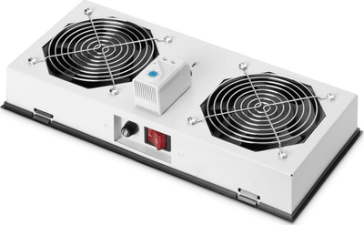 Modul ventilatori Digitus për raft kabllosh 19" IP55, me termostat, i bardhë