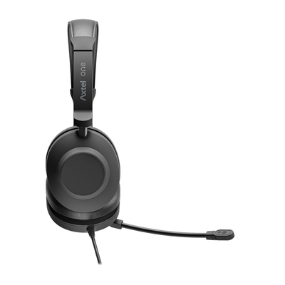 Kufje Axtel One UC35 Stereo HD, me kabllo, USB A USB C 3.5mm, e zezë