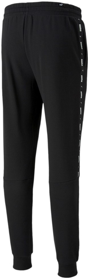 Trenerka Puma ESS Tape Sweatpant për burra, me mështjellça te fundet, e zezë