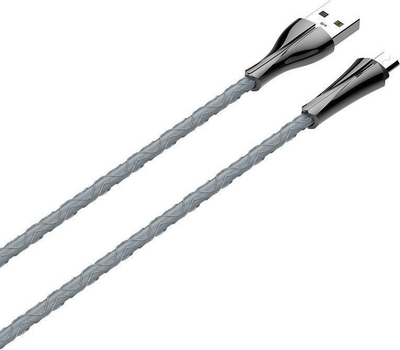 Kabllo MicroUSB LDNIO LS461 me LED, 1m, gri