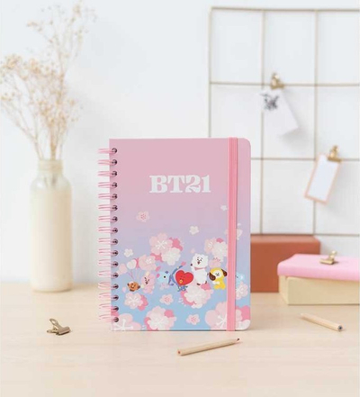 Fletore BT21 Line Friends, A5, kapak i fortë, me spirale