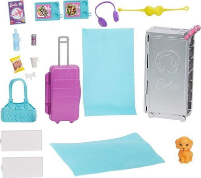 Set lodrash Barbie Dreamplane me kukull, aeroplan loje, aksesorë udhëtimi, multingjyrësh