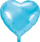 Balon letre PartyDeco Heart, në formë zemre, 45 cm, blu e çelët metalike