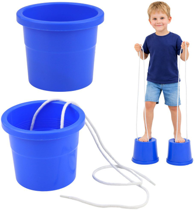 Lodra ekuilibri për fëmijë, kavanoza me litar, plastikë, blu