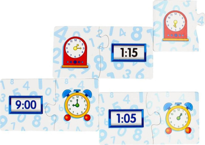 Lojë edukative Mega Creative Clock 482567, puzzle mësimi i orës, shumëngjyrëshe