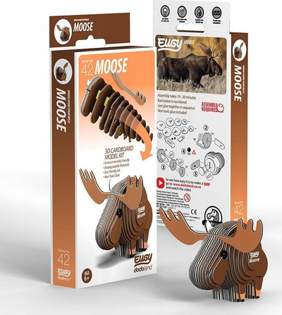 Puzzle 3D Eugy Moose, 24 copa, ekologjik, shumëngjyrësh