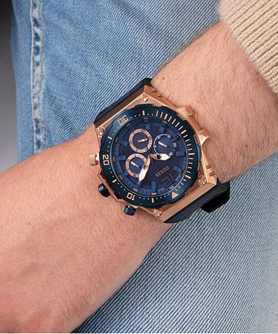 Orë dore për meshkuj Guess Venture GW0326G1, e kaltër e errët
