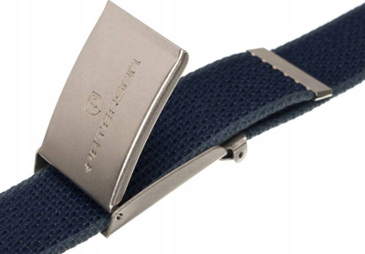 Rrip pantallonash Peterson Fashionable Webbing, material stof, tokë metalike, blu navy me gri