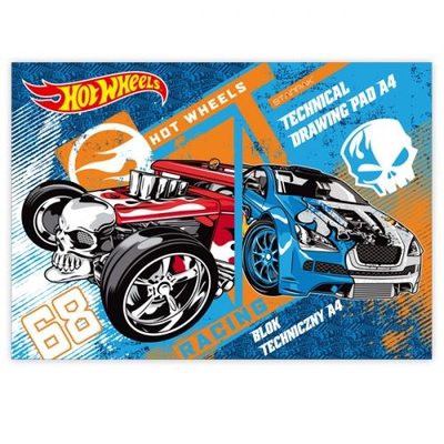 Bllok teknik Starpak Hot Wheels A4, 10 fletë, i bardhë