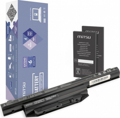 Bateri laptopi Mitsu për Fujitsu E753, 4400mAh 48Wh, 10.8V, e zezë