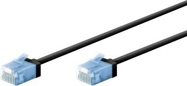 Мрежен кабел Goobay CAT6a U/UTP, 1m, ултра флексибилен, црн