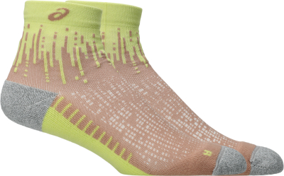 Çorape vrapimi ASICS Performance Run Quarter, teknike, amortizuese, bezhë e verdhë