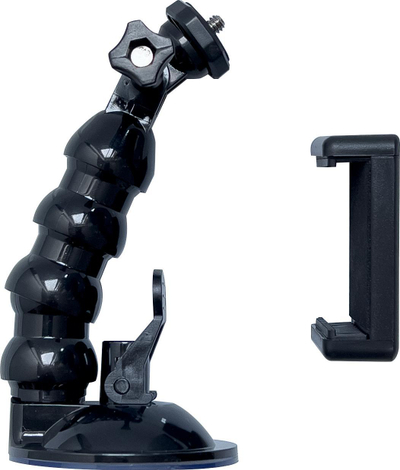 Mbajtëse me vakum GoPro Suction Cup Mount, për kamera sporti edhe smartphone, e zezë