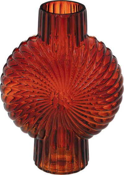 Vazo xhami Atmosphera Glass Shell, 25cm, për zbukurim, e kuqe ruby