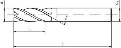Frezë cilindrike Fanar VHM AL, 8 x 63mm, për alumin, ngjyrë argjend