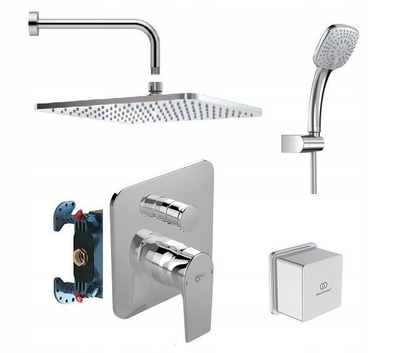 Bатерија за туш Ideal Standard Tesi A6586AA, сет за ѕидна монтажа, розета 163x163mm, хром