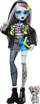 Kukull Monster High Frankie Stein, me qen lodër, shumëngjyrëshe