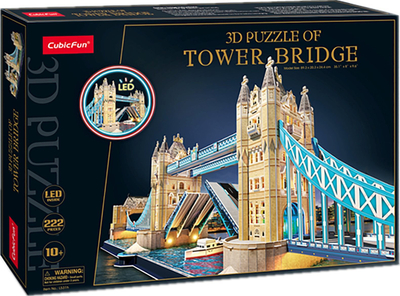 Puzzle 3D CubicFun Tower Bridge L531h, 222 pjesë, LED, shumëngjyrëshe