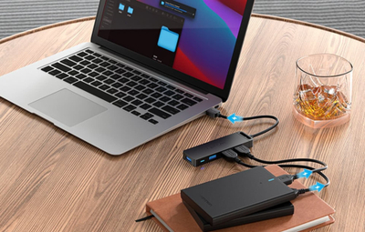 HUB USB Vention me 4 porta USB 3.0, me rrymë më vete, kabllo 1m, i zi
