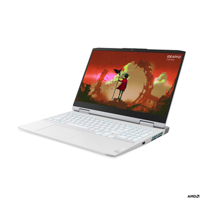 Laptop Lenovo IdeaPad Gaming, 15.6", AMD Ryzen 5 6600H, 16 GB RAM, 512 GB SSD, NVIDIA GeForce RTX 3050, i bardhë