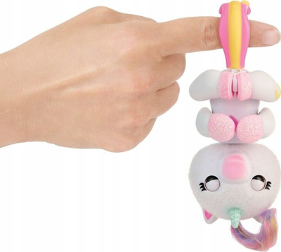 Lodër interaktive Fingerlings Cobi Lulu Unicorn 3112, 70+ tinguj, mbi gisht, e bardhë pastel