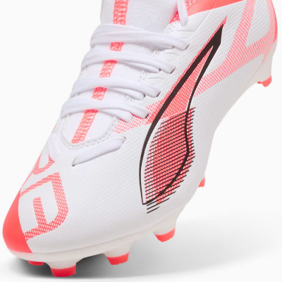 Копачки за фудбал Puma Ultra 5 Match Jr FG MG, природен и вештачки терен, бели