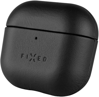 Këllëf lëkure për kufje FIXED PodsLeather, për Apple AirPods 4, i zi