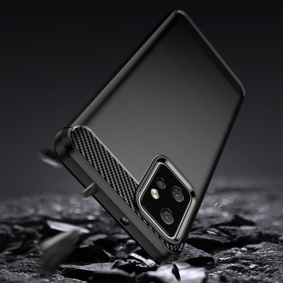 Maskë telefoni Hurtel Carbon Case për Motorola Moto G Power 2023, silikon i butë, efekt karboni, e zezë