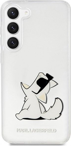 Mbulesë telefoni Karl Lagerfeld Choupette Eat për Samsung Galaxy S23, PC TPU, transparente