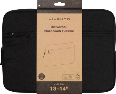 Çantë laptopi Vivanco PAUL, 14", me xhep me zinxhir, e zezë