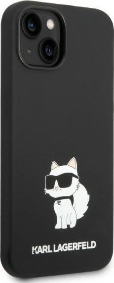 Mbrojtëse telefoni Karl Lagerfeld KLHMP14MSNCHBCK për iPhone 14 Plus, silikon, MagSafe, e zezë