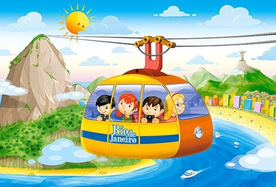 Puzzle për fëmijë Castorland Travel the World 247018, set 4 puzzle, shumëngjyrësh
