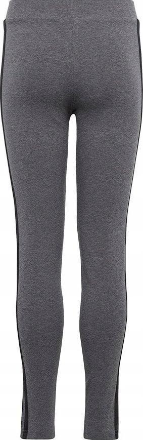 Legginsa për fëmijë adidas 3 Stripes TIG Jr IC3626, pambuk me elastan, gri me të zeza