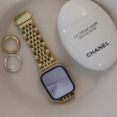 Rrip dore për Apple Watch Chic Royal, metal inox, 38mm 40mm 41mm, ngjyrë ari