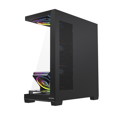 Kuti PC MODECOM Volcano Stellar Plus ARGB, mid tower, 8 ftohës 120mm, e zezë