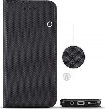 Kuti telefoni me magnet për Samsung Galaxy A32 5G, tip libër, me xhep kartash, e zezë
