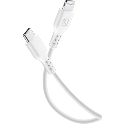 Kabllo Cellularline USBDATAC2LMFI1MW, TYPE-C/Lightning, 1..2m, e zezë