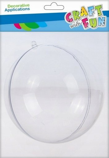 Ornament plastik dekorativ Craft with Fun, sferë 8 cm, transparente