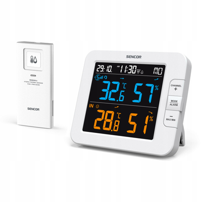 Stacion moti Sencor SWS 8600 SH, ekran LCD me ngjyra, sensor jashtë, i bardhë