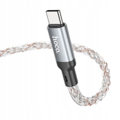 Kabllo USB Hoco U112, Type C në Type C, 60W 3A, 1m, gri