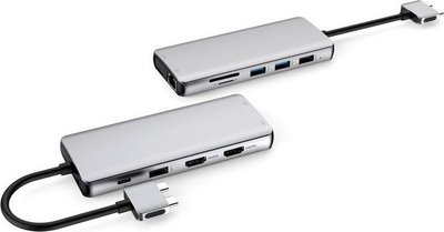 USB-C Хаб GeSTUFF Allure, 12 во 1, 4K, сиво металик