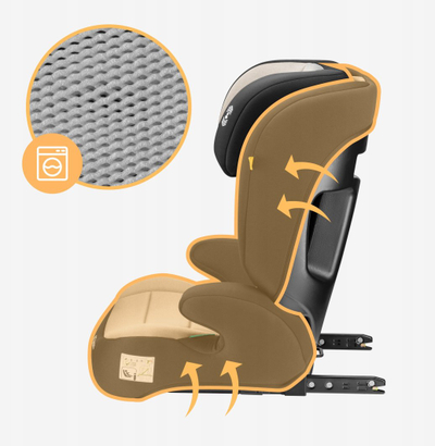 Sedilje auto Ecotoys Joy 45, 2 në 1, 100‑150 cm, bezhë e zezë