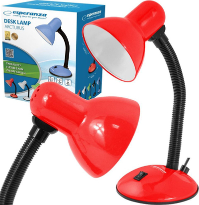 Lampë tavoline Esperanza ELD107R, krah fleksibël, E27 12W, e kuqe