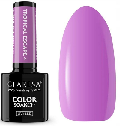 Llak xheli për thonj Claresa Tropical Escape 4, 5ml, vjollcë orkide