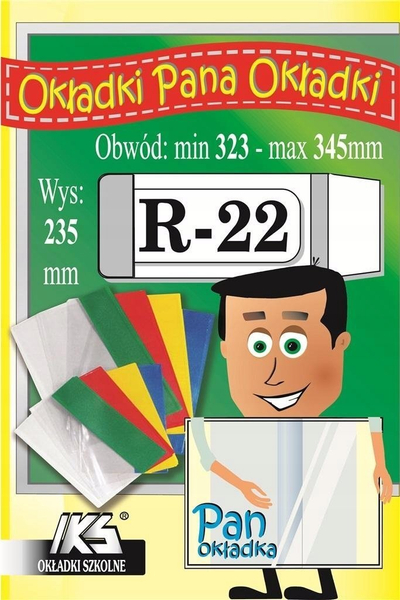 Mbulesë libri IKS R-22, set 10 copë, 235mm, shumëngjyrëshe