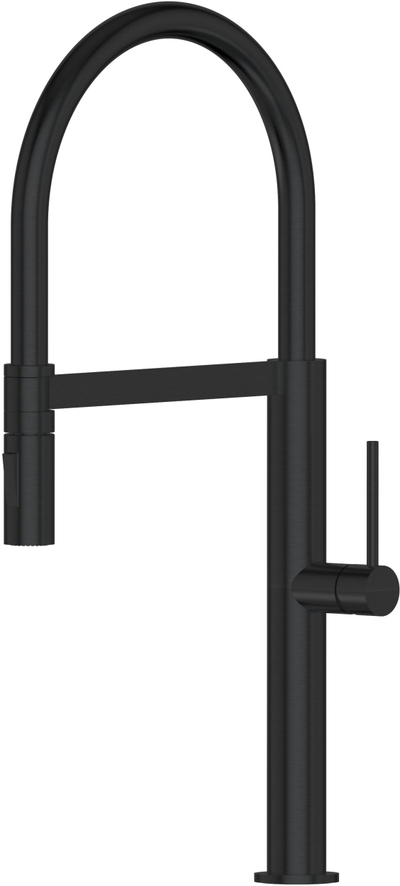 Rubinet kuzhine Domoletti Multifunctional, grykë e lartë, përfundim mat, i zi