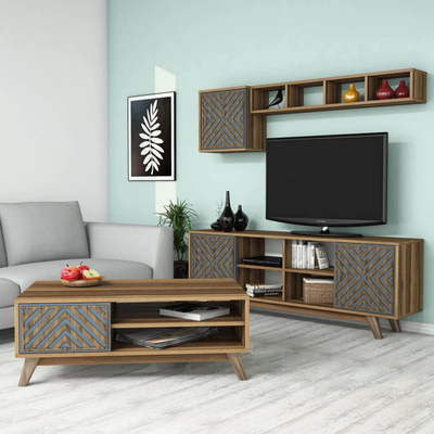 Set mobilie për dhomë ndejeje (HM11853.03), kaltër
